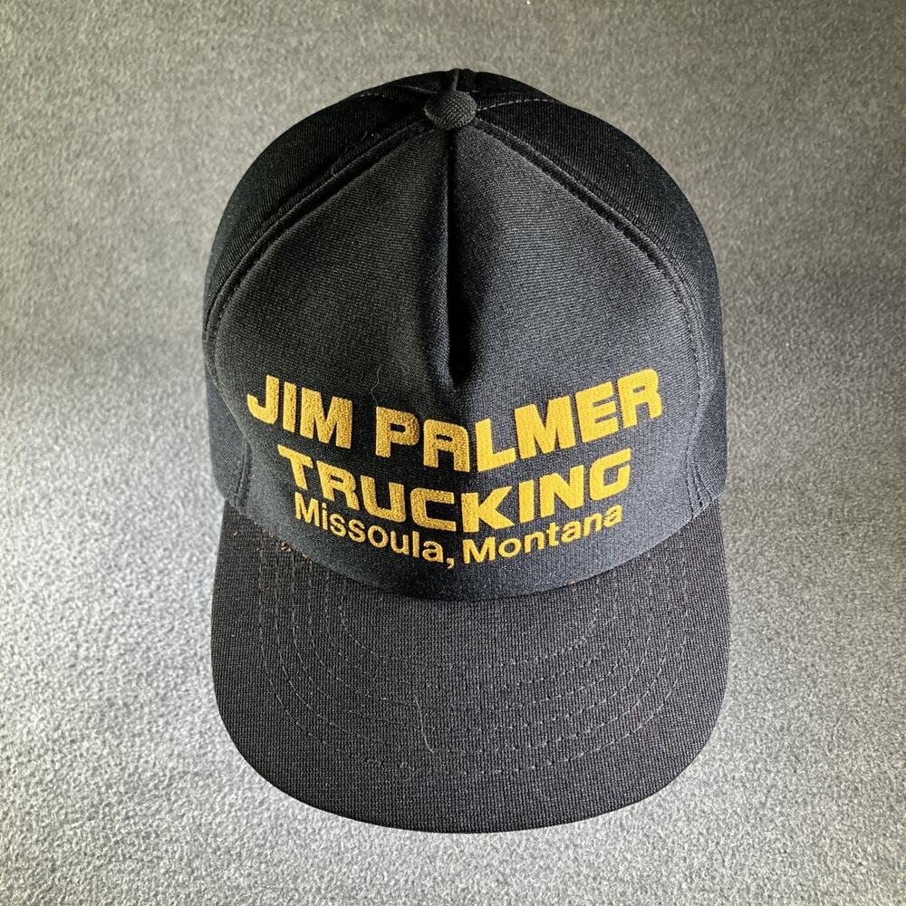 Jim Palmer Trucking Missoula Montana foamie ball cap hat vintage VTG baseball